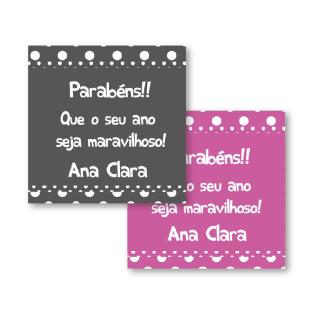 Presente Quadrado Arco-Iris Bolinha